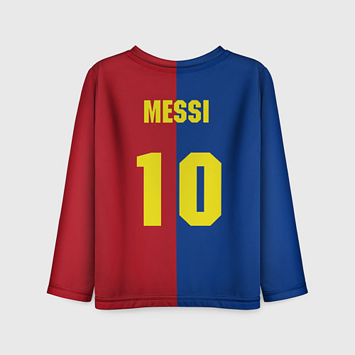 Детский лонгслив Форма Barcelona Messi / 3D-принт – фото 2