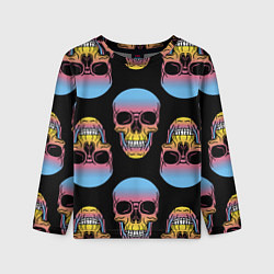 Детский лонгслив Neon skull!