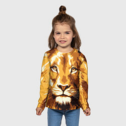 Лонгслив детский Взгляд льва, цвет: 3D-принт — фото 2