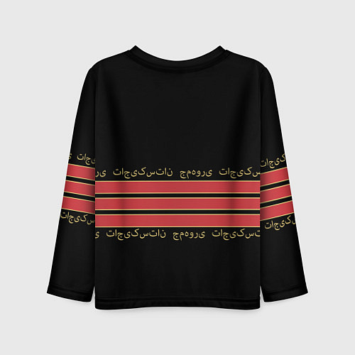 Детский лонгслив Кыргызстан - черный лев / 3D-принт – фото 2