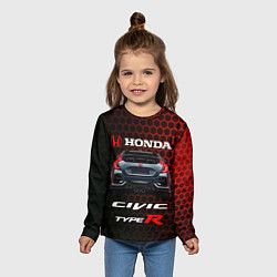 Лонгслив детский Honda Civic Type R, цвет: 3D-принт — фото 2