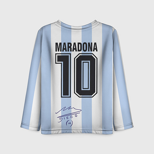 Детский лонгслив Diego Maradona 10 Автограф / 3D-принт – фото 2