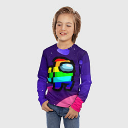 Лонгслив детский AMONG US - RAINBOW SPACE, цвет: 3D-принт — фото 2