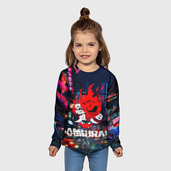 Лонгслив детский Киберпанк 2077 глитч, цвет: 3D-принт — фото 2