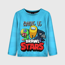 Детский лонгслив Among Us and Brawl Stars