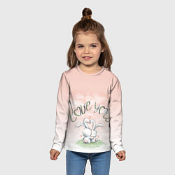 Лонгслив детский Люблю тебя, цвет: 3D-принт — фото 2
