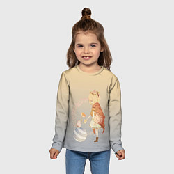 Лонгслив детский Девочка и мышка друзья, цвет: 3D-принт — фото 2