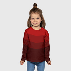 Лонгслив детский Красный Градиент, цвет: 3D-принт — фото 2