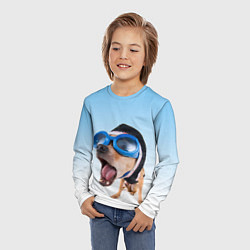 Лонгслив детский Собака в очках, цвет: 3D-принт — фото 2