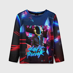 Детский лонгслив Daft punk neon rock