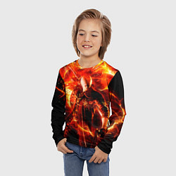 Лонгслив детский Данте в огне, цвет: 3D-принт — фото 2