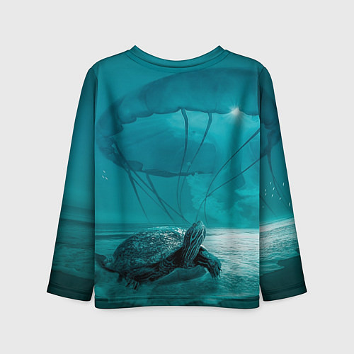 Детский лонгслив Медуза и черепаха / 3D-принт – фото 2