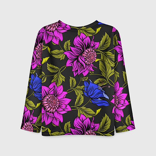 Детский лонгслив Цветочный Паттерн / 3D-принт – фото 2