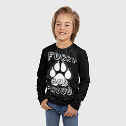 Лонгслив детский Furry proud, цвет: 3D-принт — фото 2