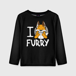 Лонгслив детский I love furry, цвет: 3D-принт