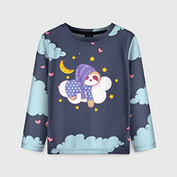 Детский лонгслив Сонный ленивец