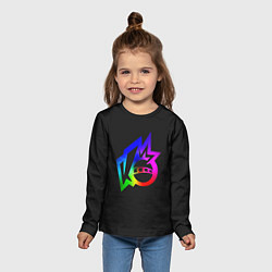 Лонгслив детский Knockout city Rainbow logo, цвет: 3D-принт — фото 2