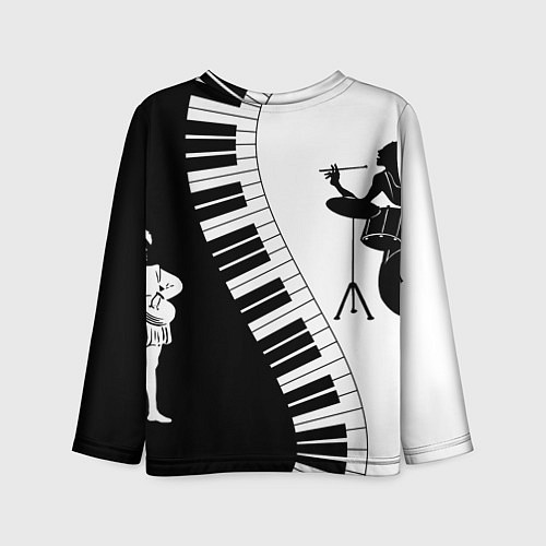 Детский лонгслив Черно Белое пианино / 3D-принт – фото 2