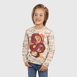 Лонгслив детский Китайский Дракон и Сакура, цвет: 3D-принт — фото 2