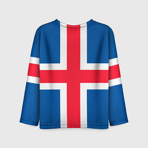 Детский лонгслив Флаг и Герб Исландии / 3D-принт – фото 2