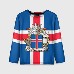 Детский лонгслив Флаг и Герб Исландии