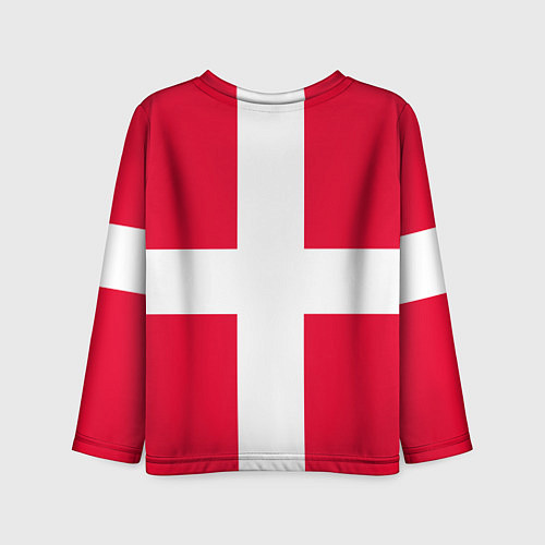 Детский лонгслив Дания Флаг Дании / 3D-принт – фото 2