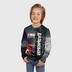 Лонгслив детский Дальнобой Red Truck, цвет: 3D-принт — фото 2