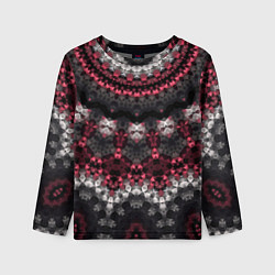 Детский лонгслив Красно-черный мозаичный узор