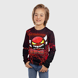 Лонгслив детский Geometry Dash: Red Evil, цвет: 3D-принт — фото 2