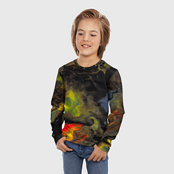 Лонгслив детский Галактический лавовый окрас, цвет: 3D-принт — фото 2