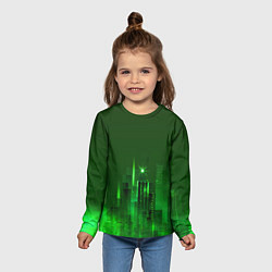 Лонгслив детский Зеленый город, цвет: 3D-принт — фото 2