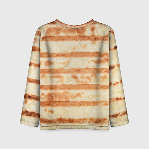 Детский лонгслив ЛАВАШ ТОНКИЙ ПЛОСКИЙ ХЛЕБ / 3D-принт – фото 2