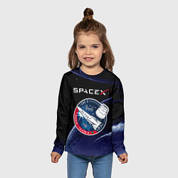 Лонгслив детский Space X цвета 3D-принт — фото 2