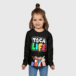 Лонгслив детский Toca Life: Friends, цвет: 3D-принт — фото 2
