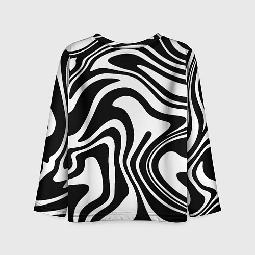 Детский лонгслив Черно-белые полосы Black and white stripes / 3D-принт – фото 2