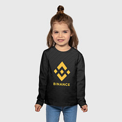 Лонгслив детский БИНАНС ЛОГО CARBON BINANCE LOGO, цвет: 3D-принт — фото 2