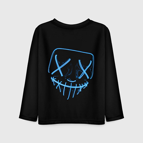 Детский лонгслив Неоновая маска Хэллоуина / 3D-принт – фото 2