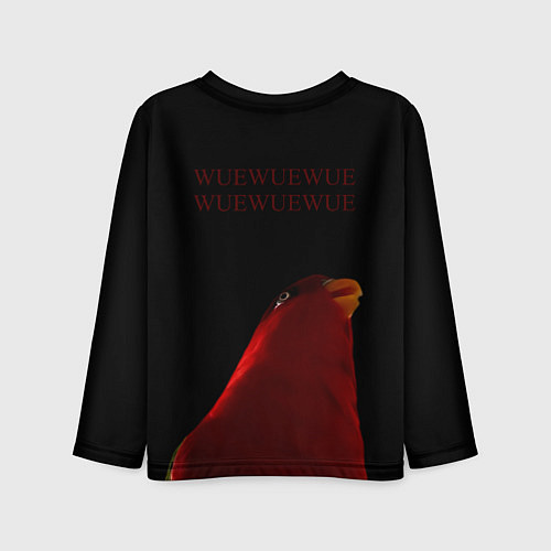 Детский лонгслив Красный попугай Red parrot / 3D-принт – фото 2