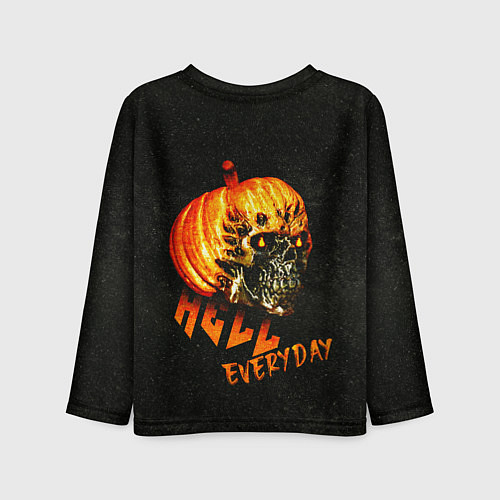 Детский лонгслив Helloween череп тыква scull pumkin / 3D-принт – фото 2