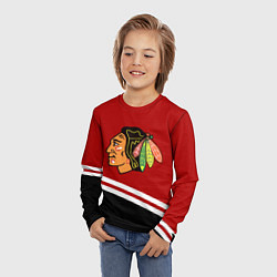 Лонгслив детский Chicago Blackhawks, NHL, цвет: 3D-принт — фото 2