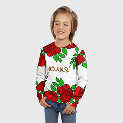 Лонгслив детский Юлия в розах, цвет: 3D-принт — фото 2
