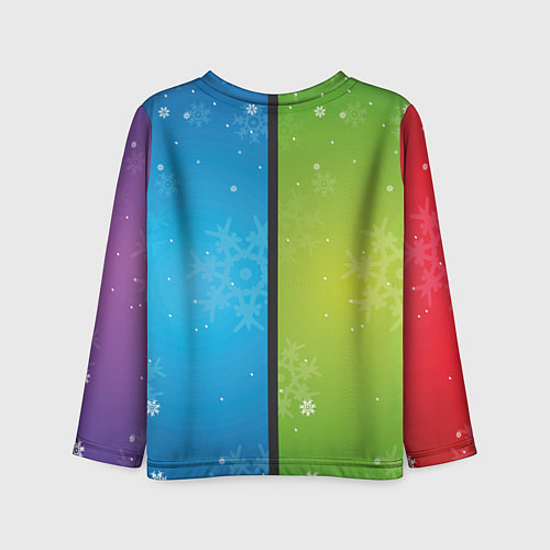 Детский лонгслив Цветное рождество Snowflake / 3D-принт – фото 2