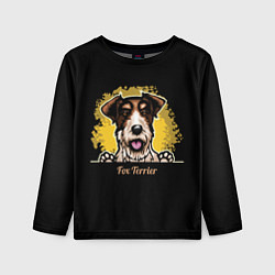Лонгслив детский Фокстерьер Fox terrier, цвет: 3D-принт