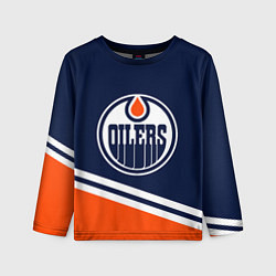Лонгслив детский Edmonton Oilers Эдмонтон Ойлерз, цвет: 3D-принт