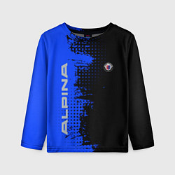 Лонгслив детский Alpina Blue and Black, цвет: 3D-принт