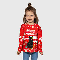 Лонгслив детский MEOW CHRISTMAS, цвет: 3D-принт — фото 2