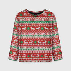 Детский лонгслив Deer Christmas Pattern