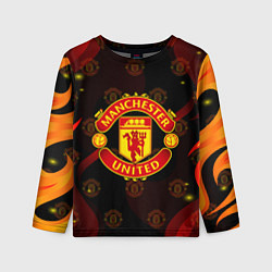 Лонгслив детский MANCHESTER UNITED FIRE STYLE SPORT ПЛАМЯ, цвет: 3D-принт