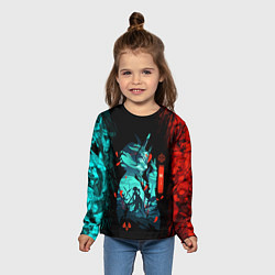 Лонгслив детский GENSHIN IMPACT XIAO ГЕНШИН ИМПАКТ СЯО, цвет: 3D-принт — фото 2