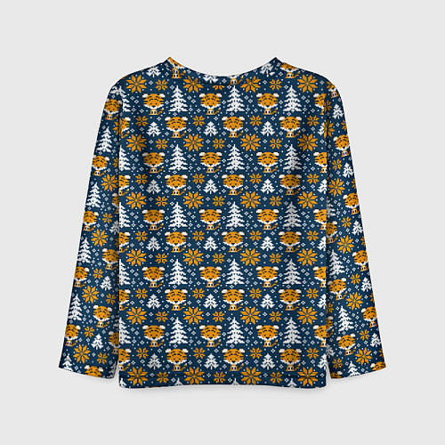 Детский лонгслив Вязаный тигренок / 3D-принт – фото 2